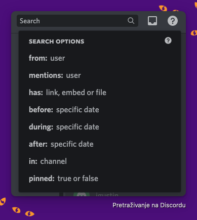 Pretraživanje na Discordu