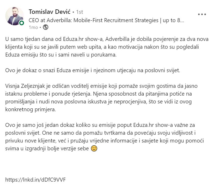 Tomislav Dević o Eduza Showu
