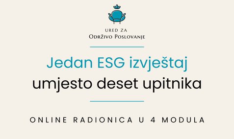 Jedan ESG izvještaj umjesto deset upitnika — online radionica u 4 modula
