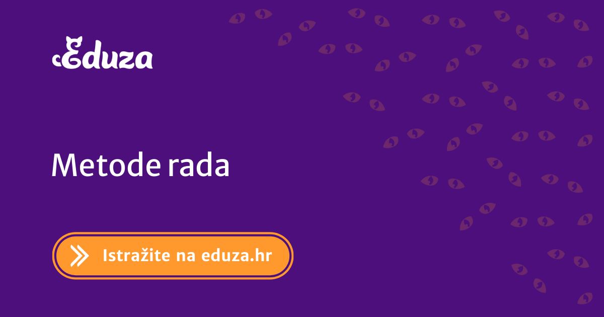 Metode Rada Edukacije, radionice, webinari i tečajevi za: Metode rada